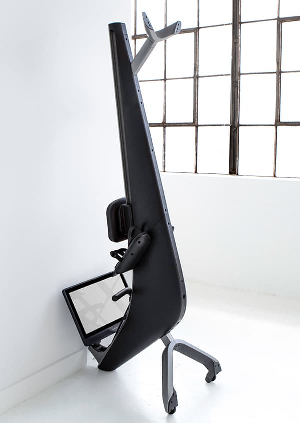 Hydrow stored upright vertical