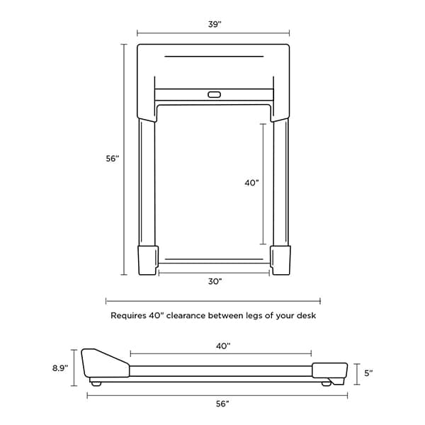 UnSit treadmill dimensions