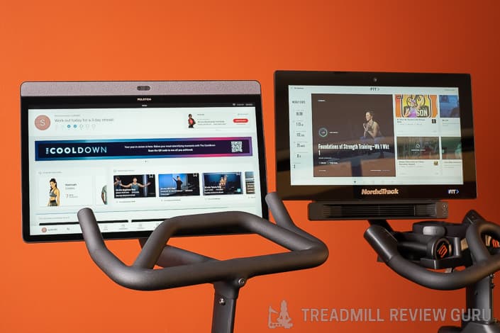 NordicTrack S22i vs Peloton Bike+ Screens - iFit vs Peloton App