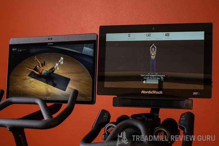 NordicTrack S22i vs Peloton Bike+ Studio Content