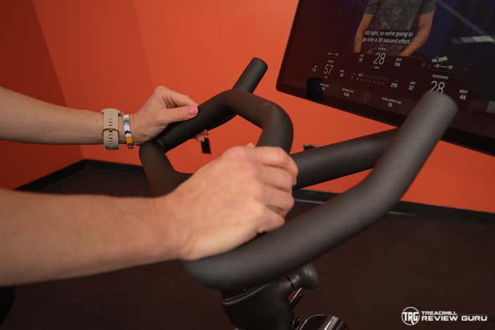 Peloton Bike+ Hands on Handlebars