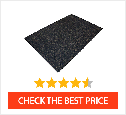 3/4 Smooth Surface Rubber Gym Mats 4' x 6