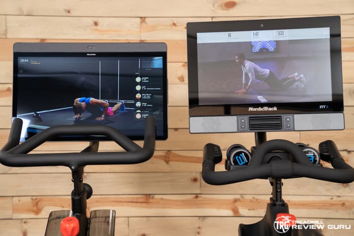 NordicTrack S22i vs Peloton Bike+ Mat Class