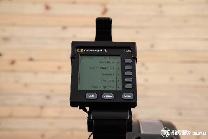 Concept2 Model D Rower PM5 Main Menu