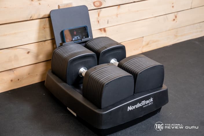 NordicTrack iSelect Voice-Controlled Dumbbells Device Rack