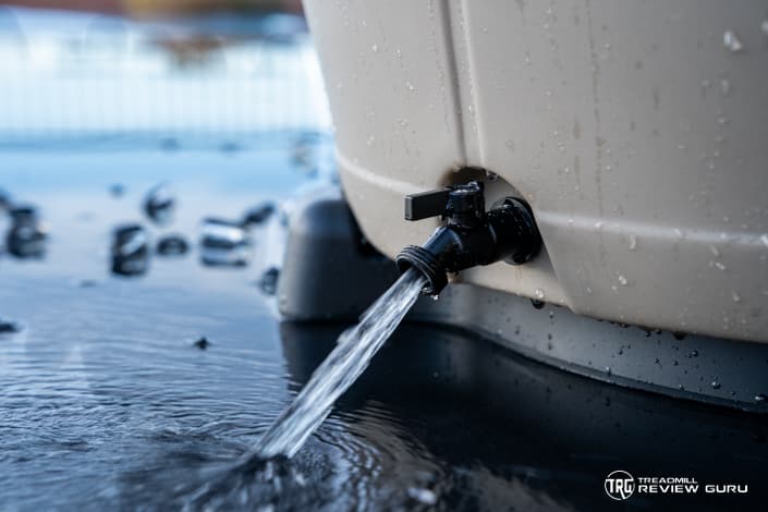 Ice Barrel Drain Spigot Turned On