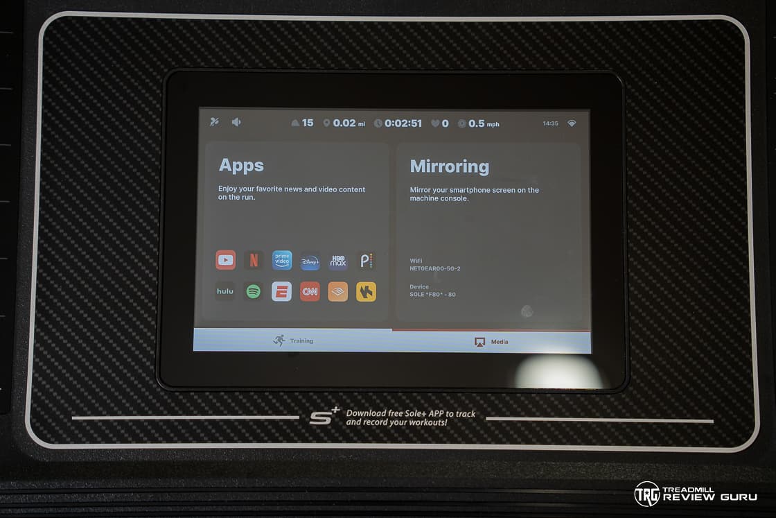 Sole F80 Treadmill Streaming Apps