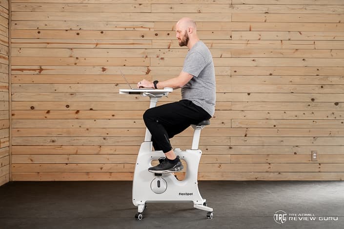 FlexiSpot V9 All-in-One Standing Desk Bike - Deskcise Pro, White