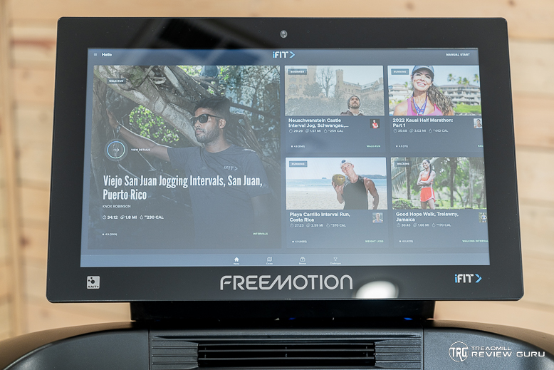 Freemotion T22.9 iFIT Home Screen