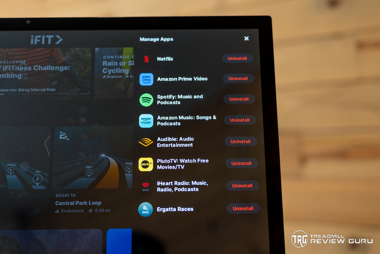 NordicTrack Tour de France Bike - apps